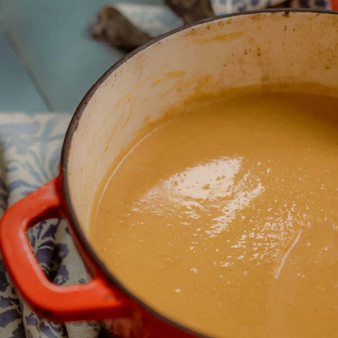 Butternut Squash Soup made with Apple Cider