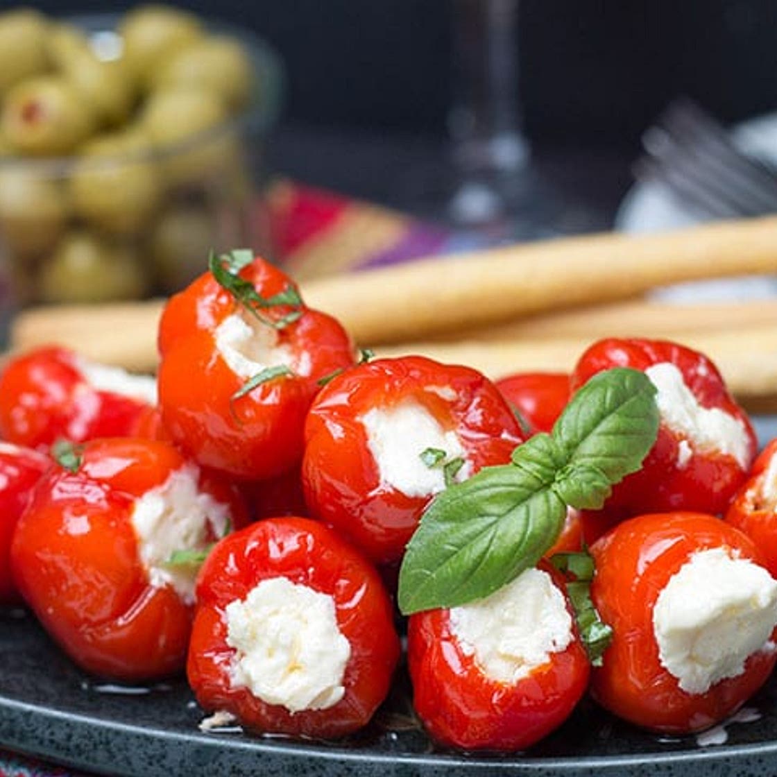Cream Cheese & Ricotta Stuffed Piquante Peppers
