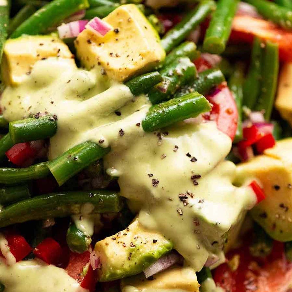 Green Bean Avocado Salad with Creamy Avocado Dressing