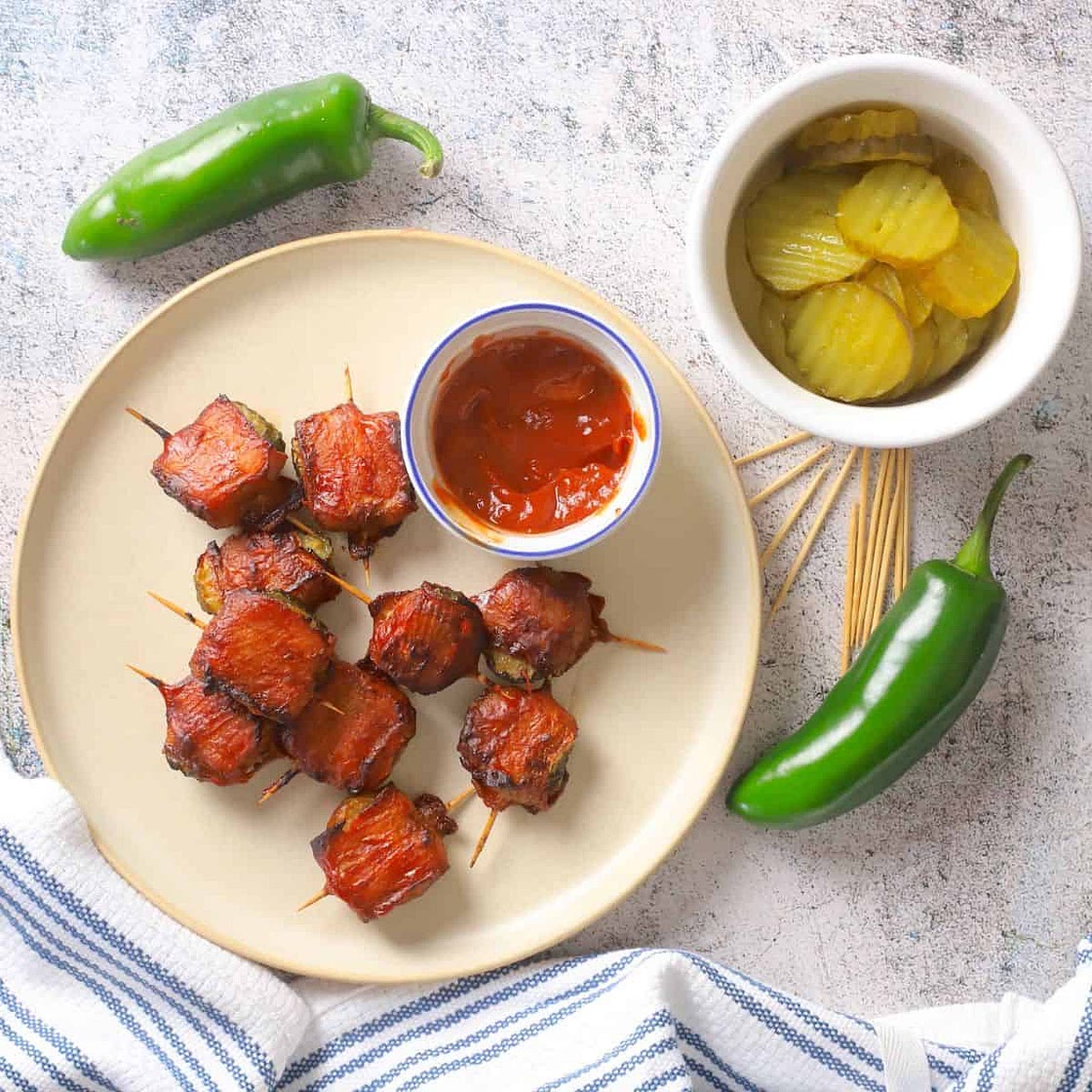 Bacon Wrapped Jalapeno Pickles (Air Fryer)