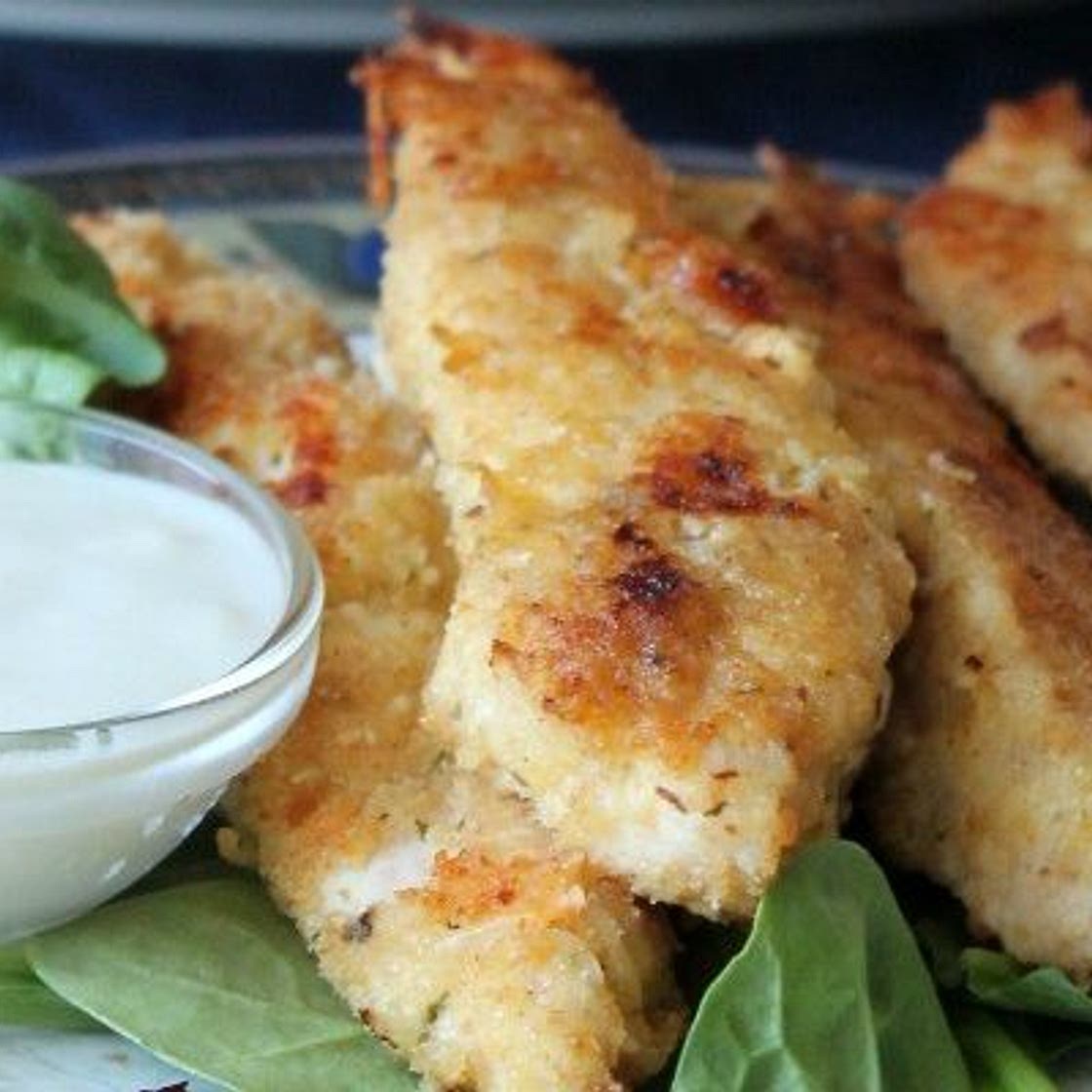 Baked Asiago Crusted Chicken Tenders