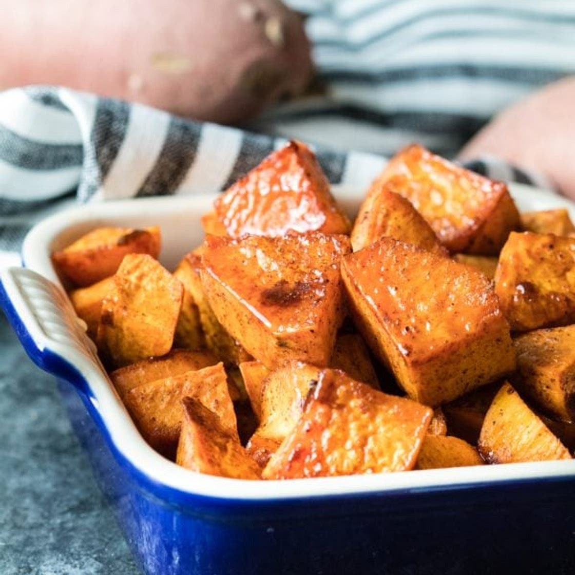 Roasted Sweet Potatoes with Honey and Cinnamon