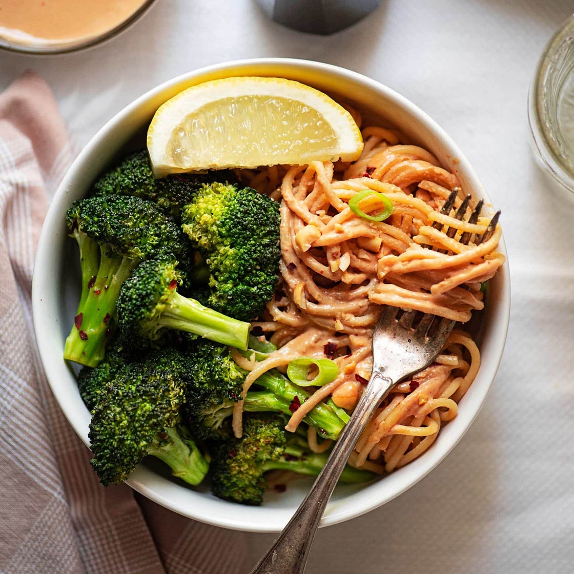 Roasted Broccoli with Peanut Noodles Recipe