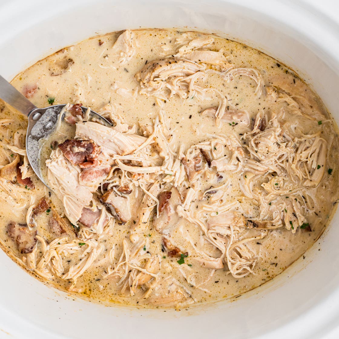 Slow Cooker Chicken with Bacon Gravy