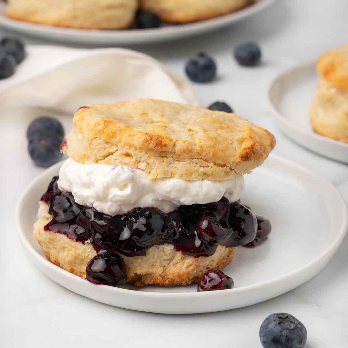 Easy Scones with Blueberries & Cream