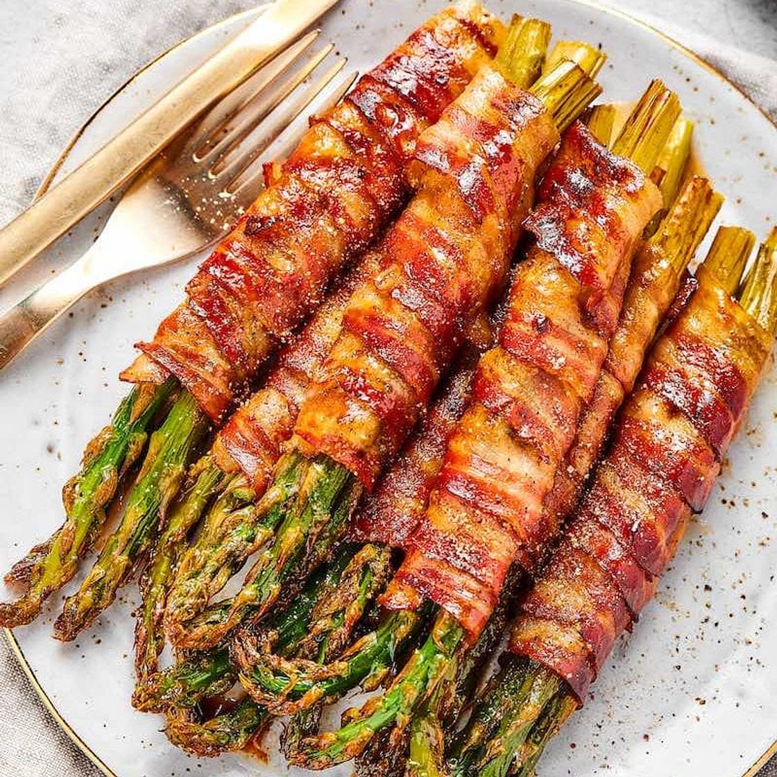 Bacon Wrapped Asparagus (Grilled, baked, or fried!)