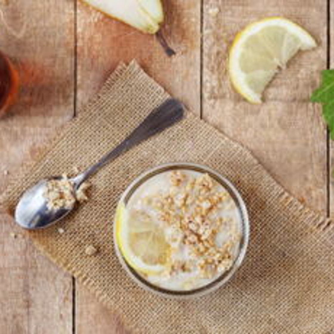 Verrines au citron et aux poires