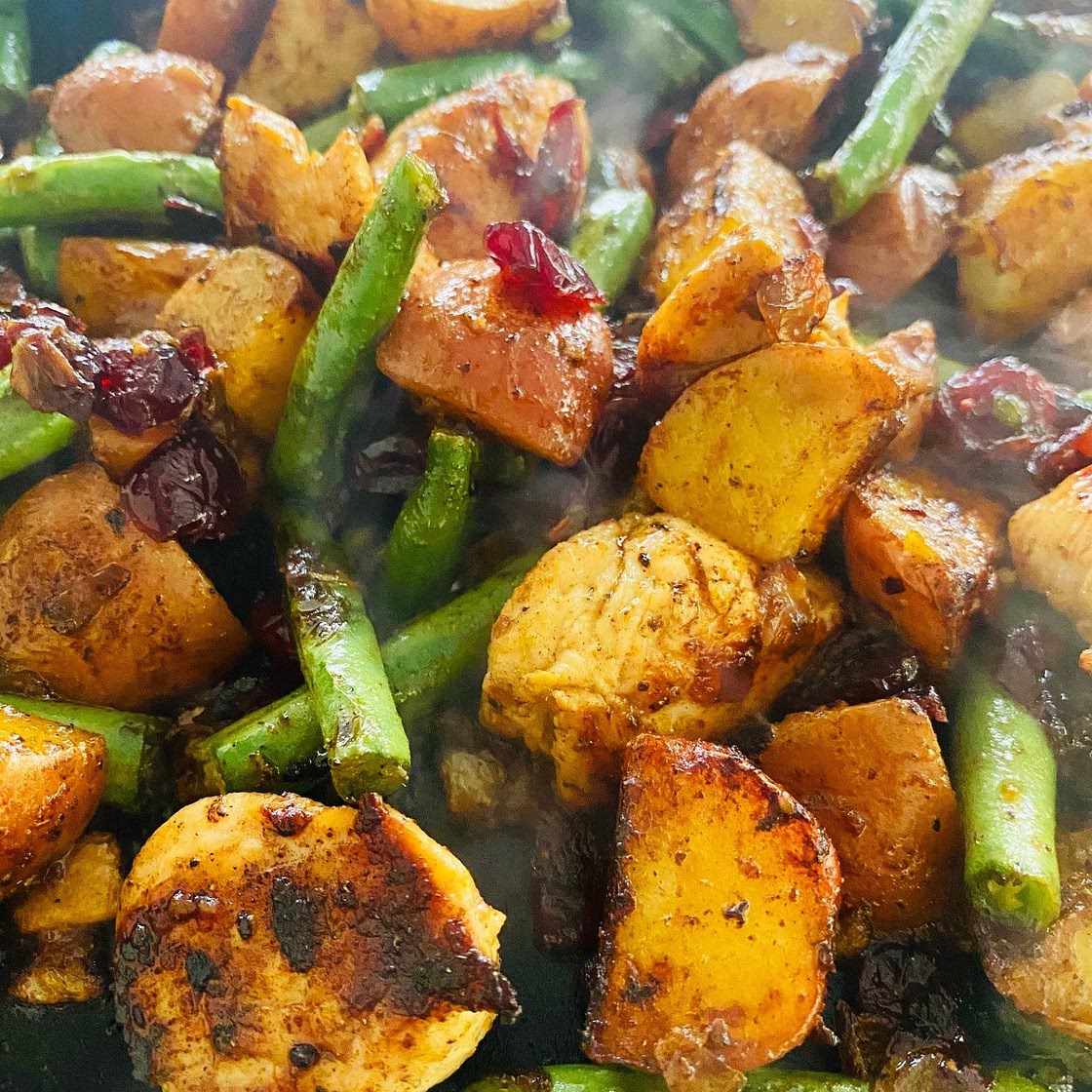 Blackstone Turkey Veggies and Cranberries