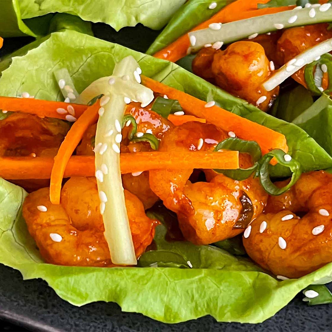 Gochujang Shrimp Lettuce Wraps Recipe