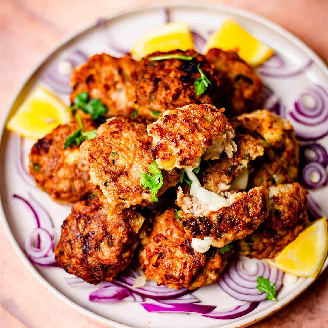 Easy Cheesy Indian Ground Chicken Kebabs