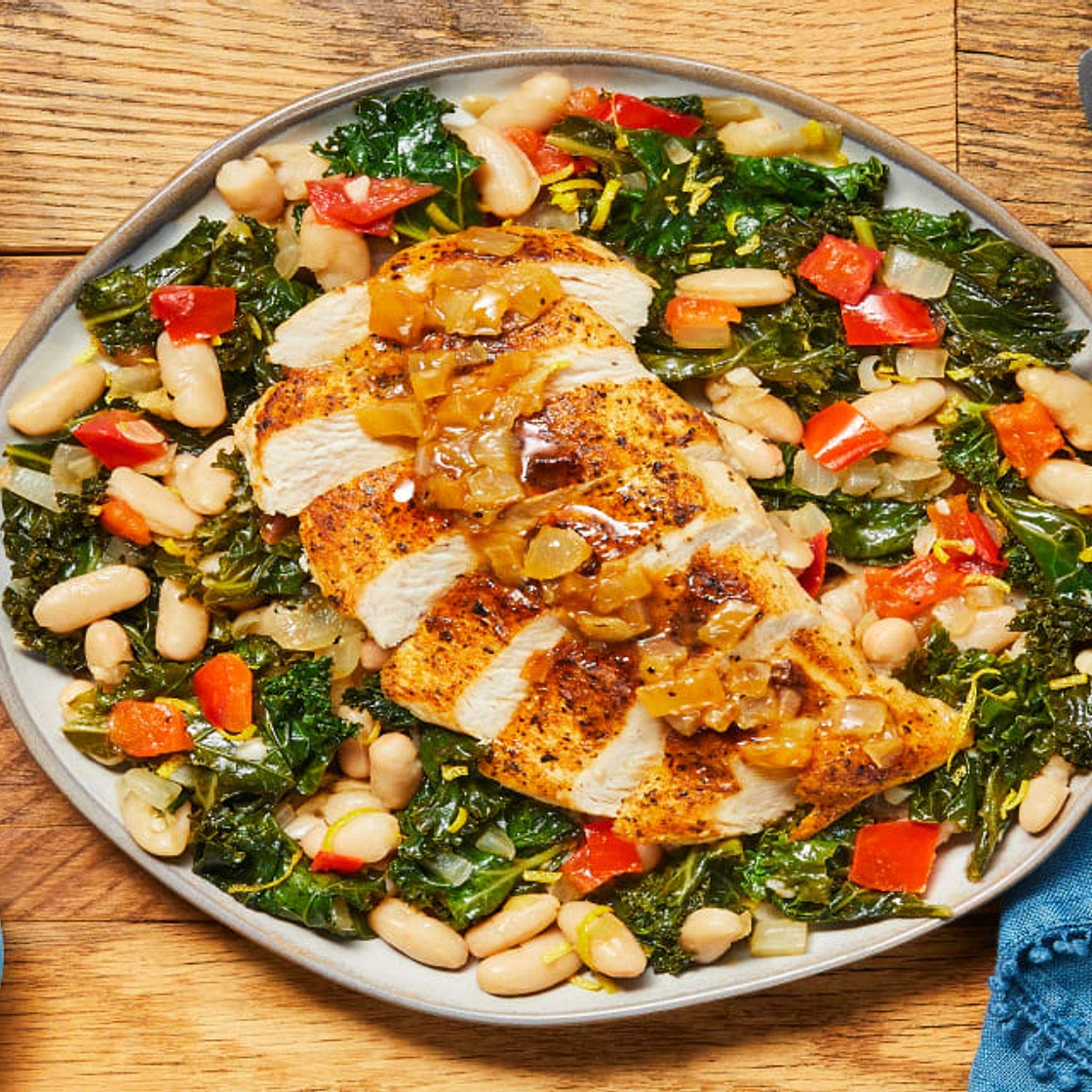 Chicken Rustica with White Beans & Kale