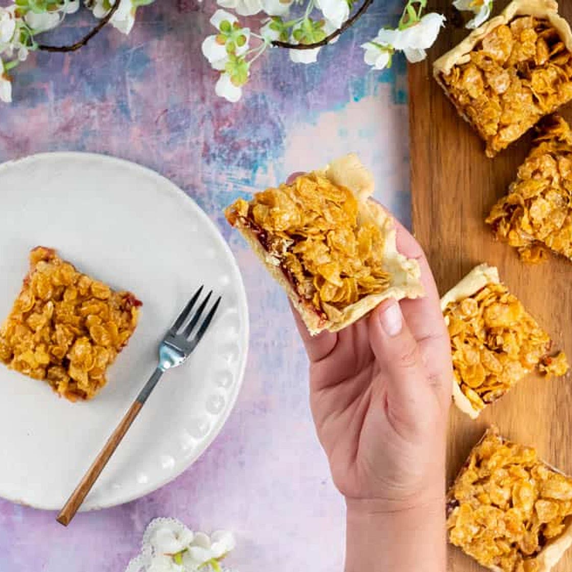 Classic Old School Cornflake Tart Tray Bake Recipe