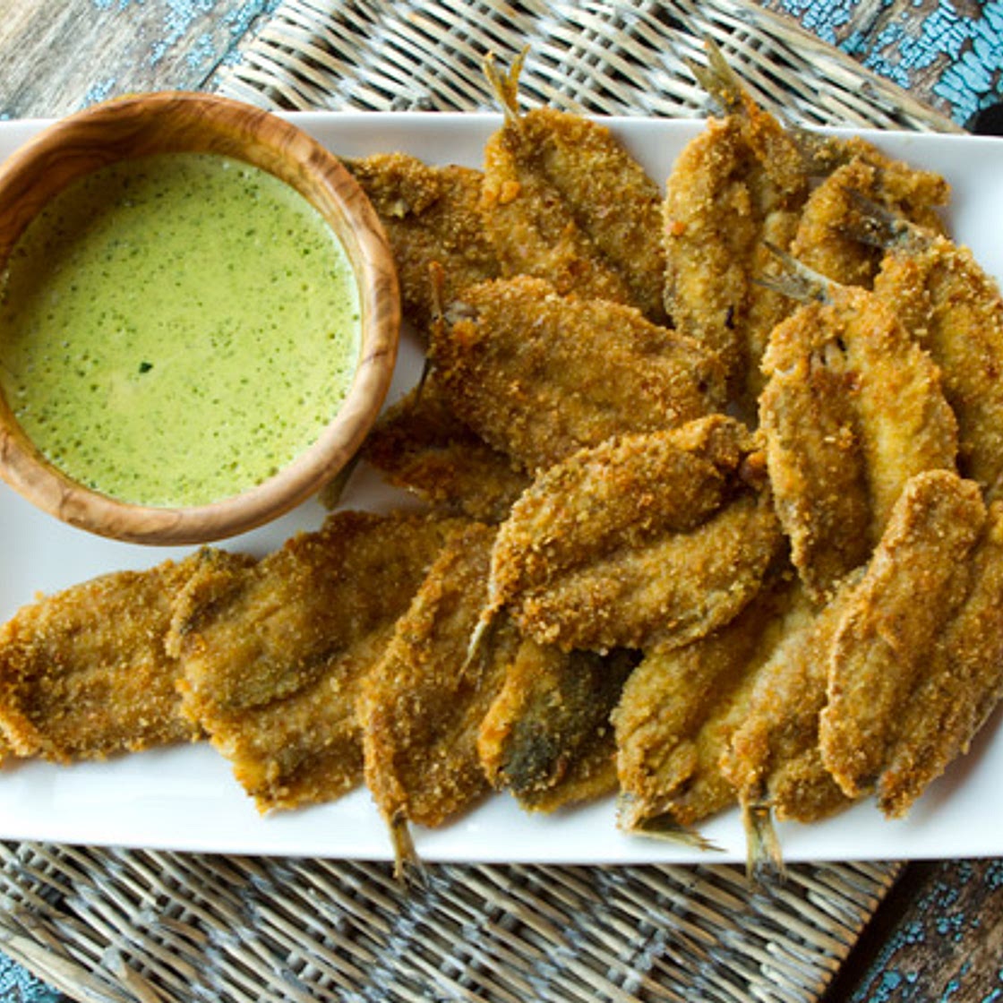 Fried Sardines With Parsley Caper Sauce