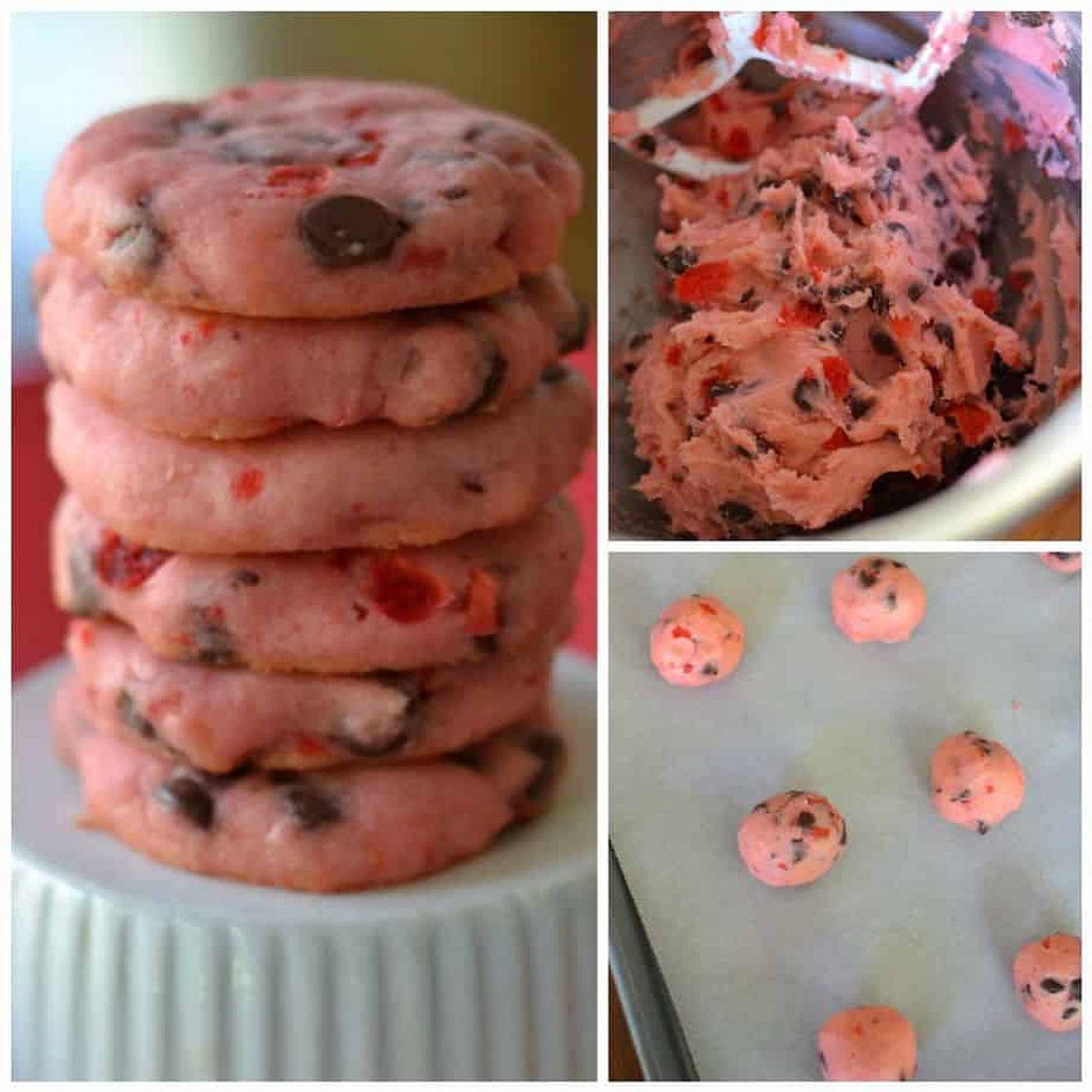 Maraschino Cherry Almond Chocolate Cookies