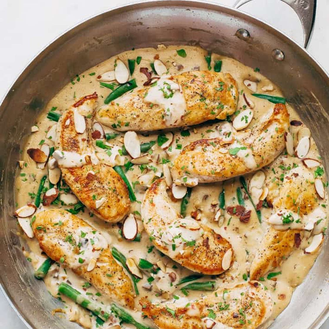 Creamy Almond Chicken with Rice Pilaf