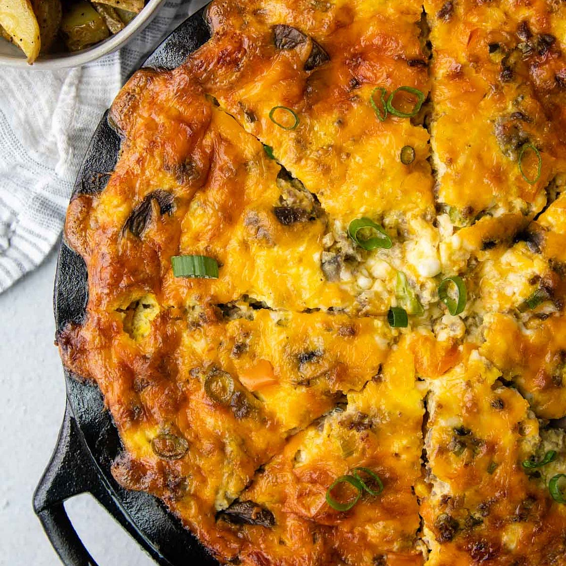 Cottage Cheese Crustless Quiche With Sausage