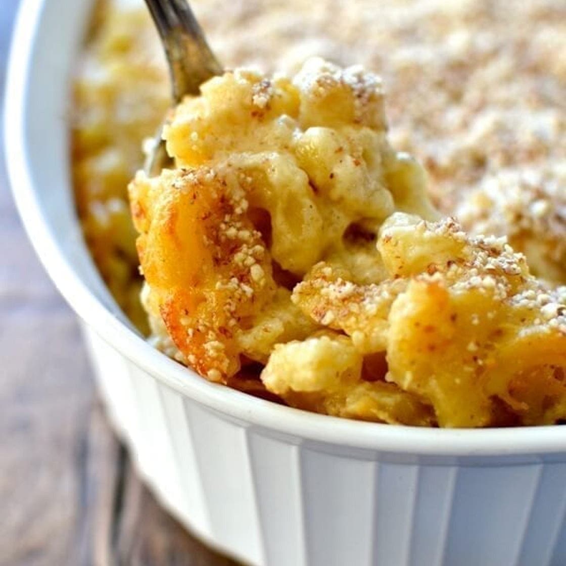Almond Crusted Macaroni and Cheese