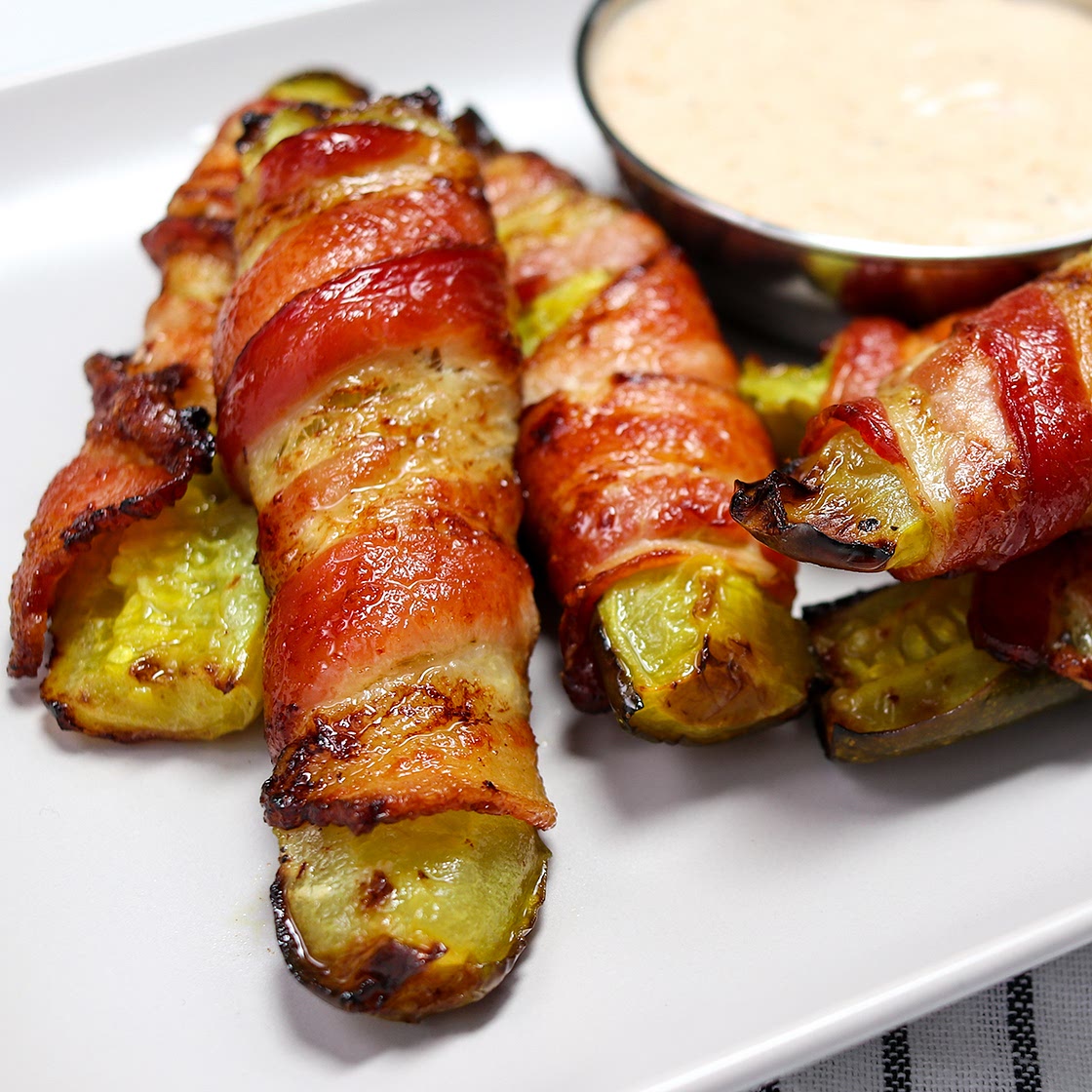 Easy Air Fryer Bacon Wrapped Pickles