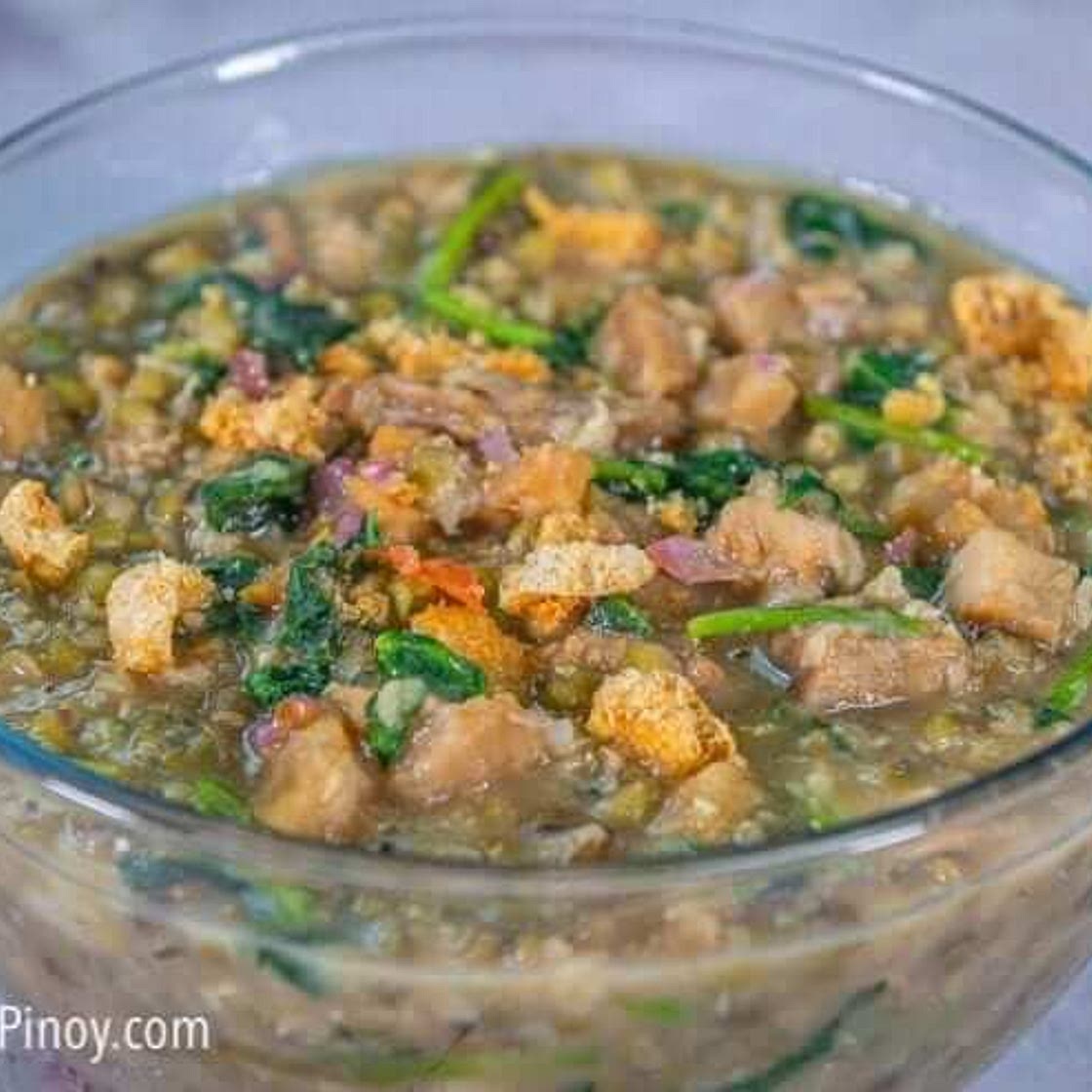 Pork Monggo with Kangkong Recipe