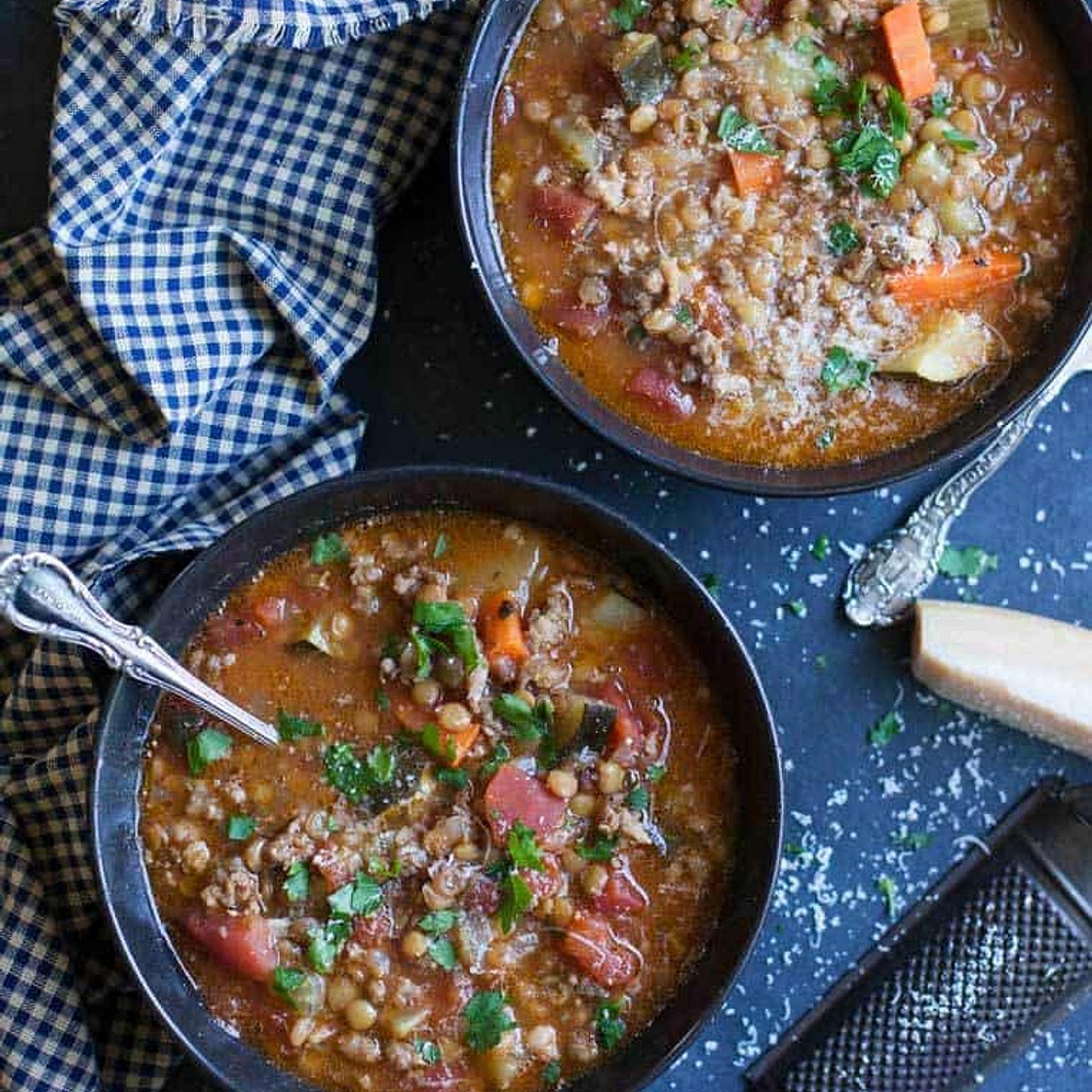 Sausage and lentil soup