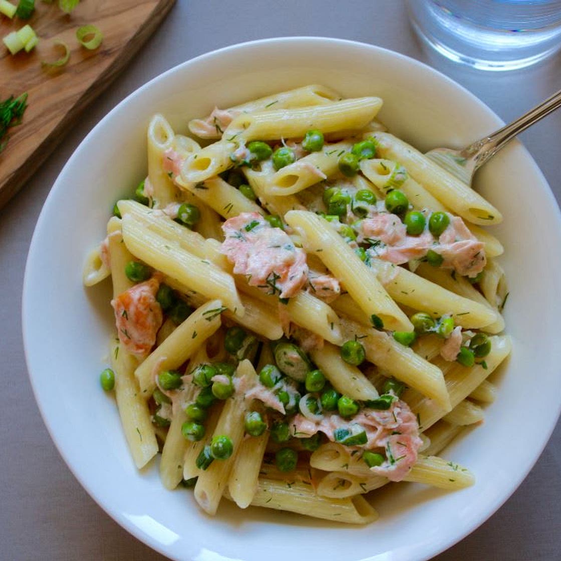 Salmon and Peas With Pasta