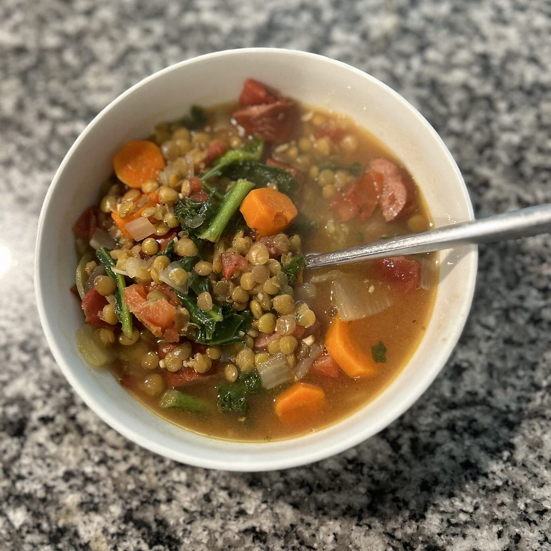 Sausage Lentil Soup AKA Hot Dog Soup