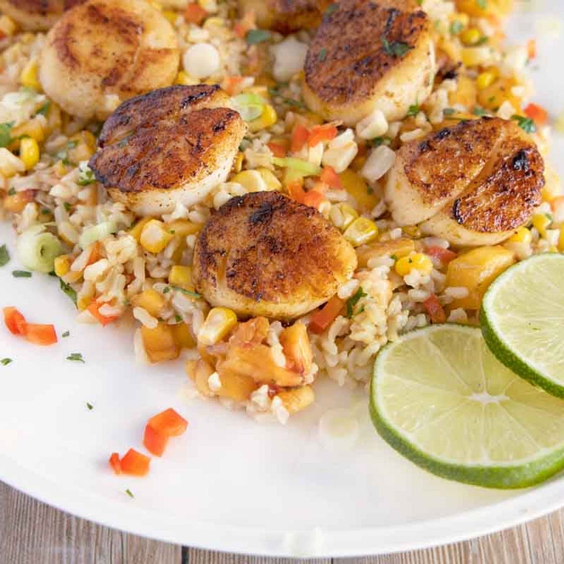 Pan Seared Scallops with a Summer Corn Medley