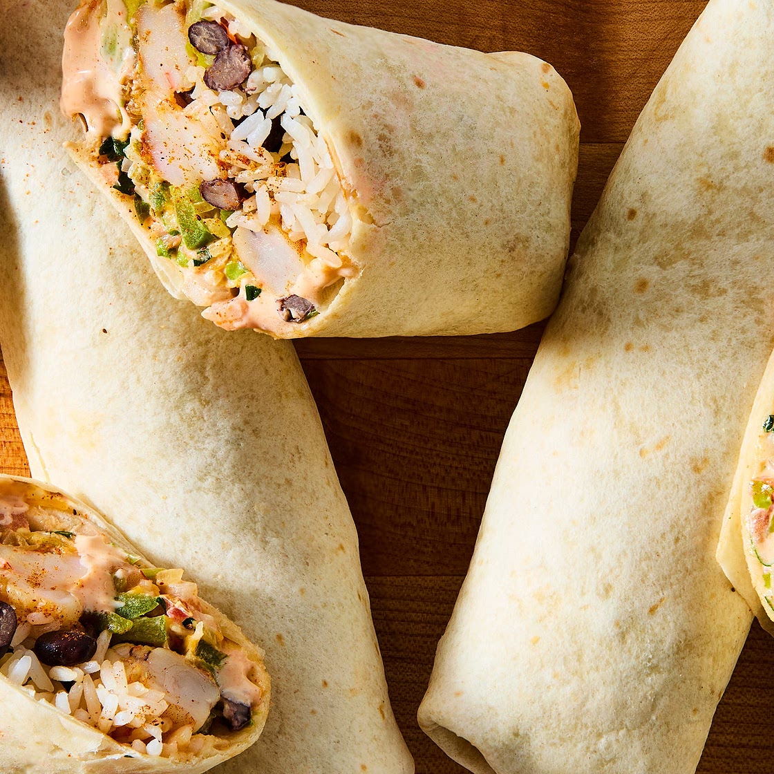 Old Bay Shrimp Burritos