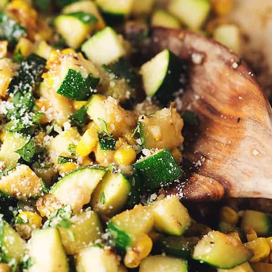 Parmesan Zucchini and Corn Skillet