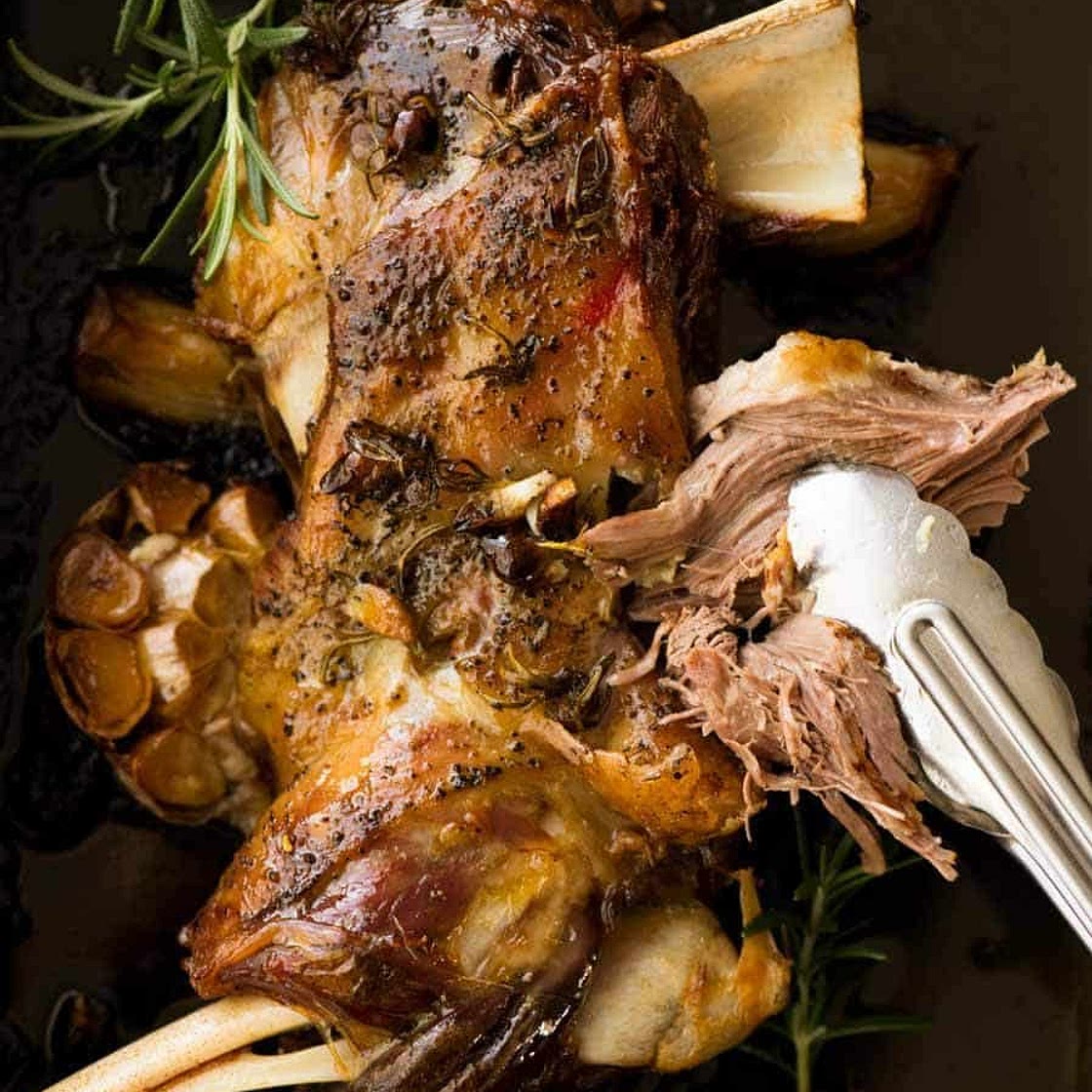 Slow Roasted Rosemary Garlic Lamb Shoulder
