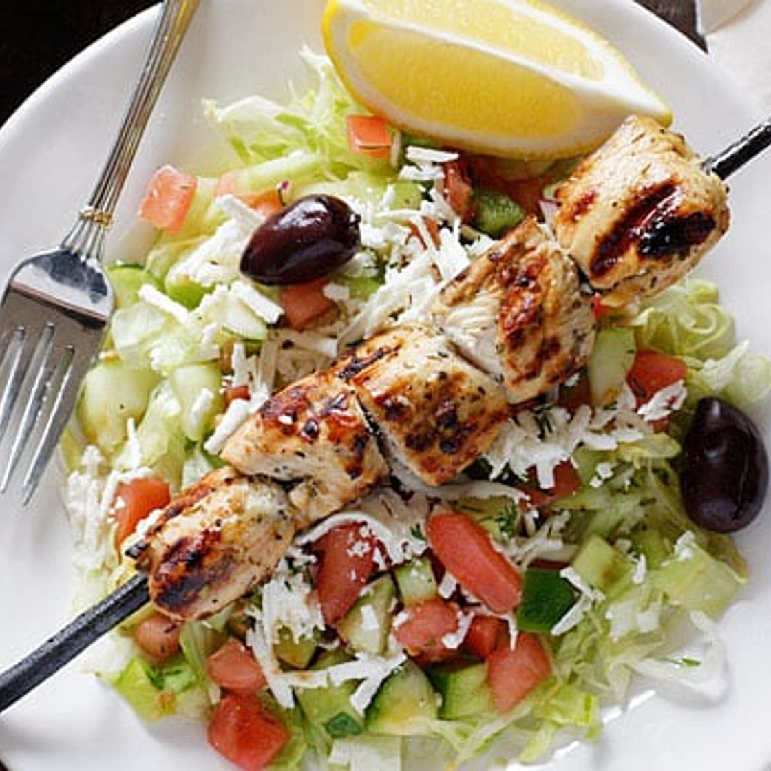 Mediterranean Chicken Kebab Salad