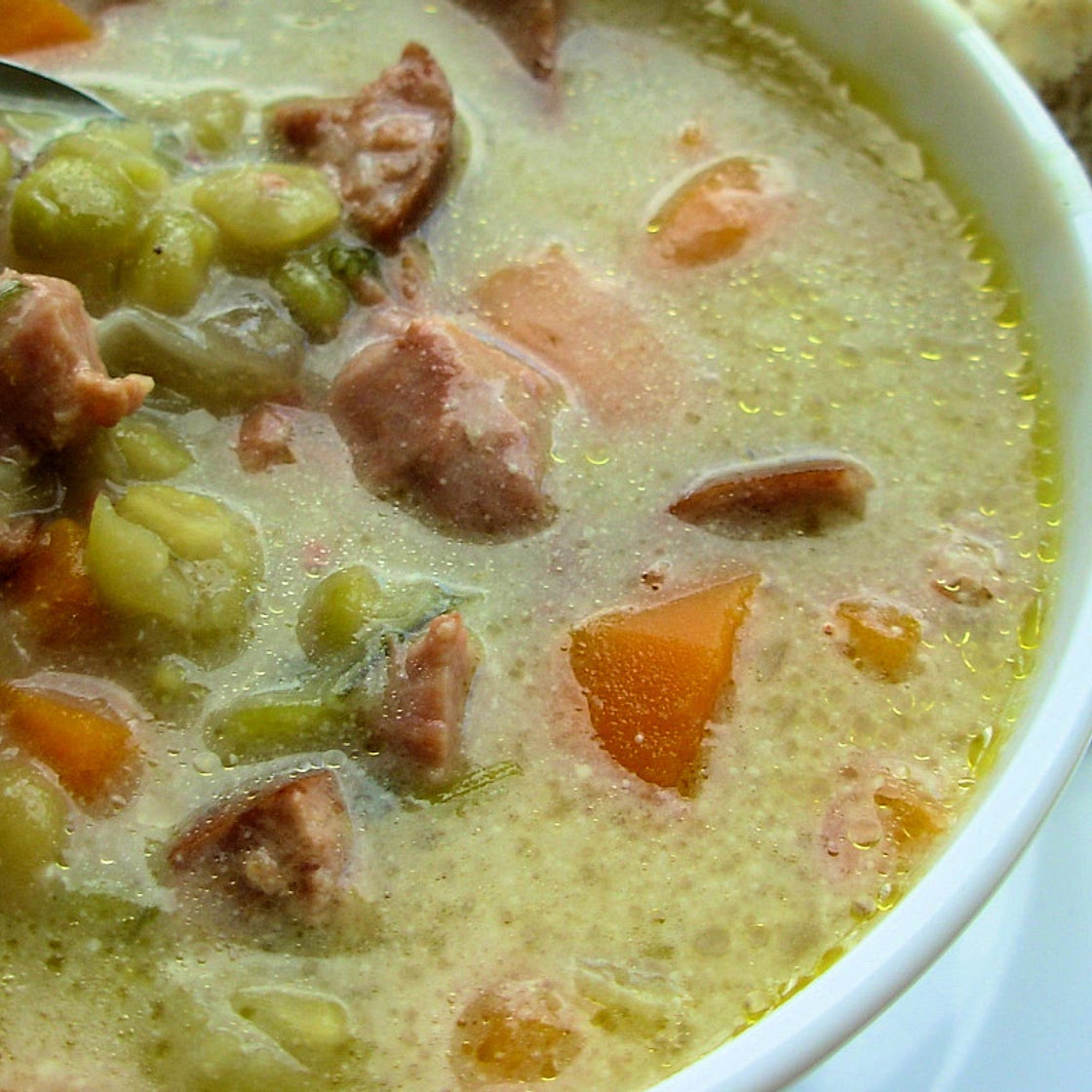Country Style Smoked Sausage, Ham and Split Pea Soup
