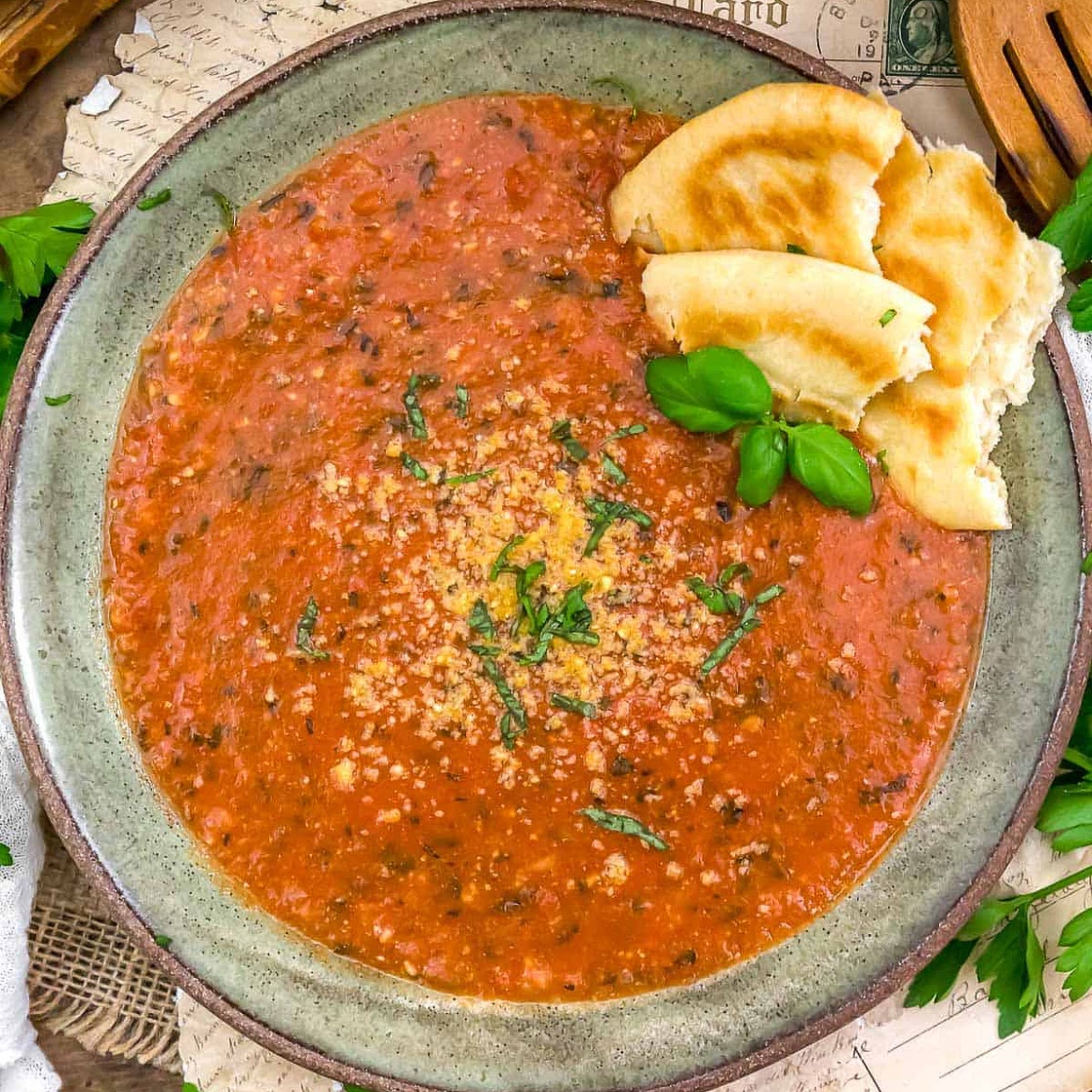 Easy Vegan Tuscan Tomato and Bread Soup