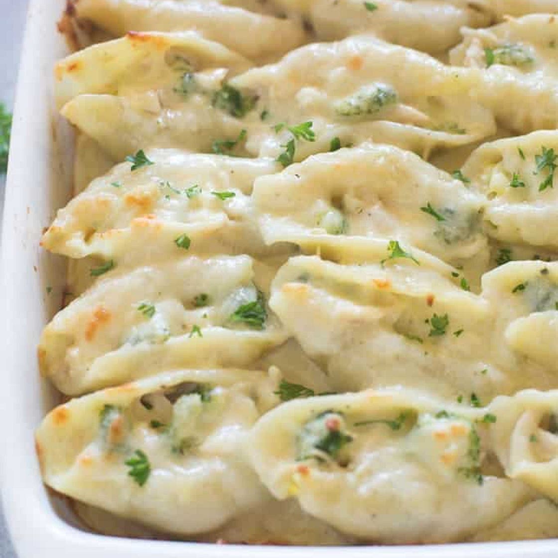Chicken Alfredo Stuffed Shells