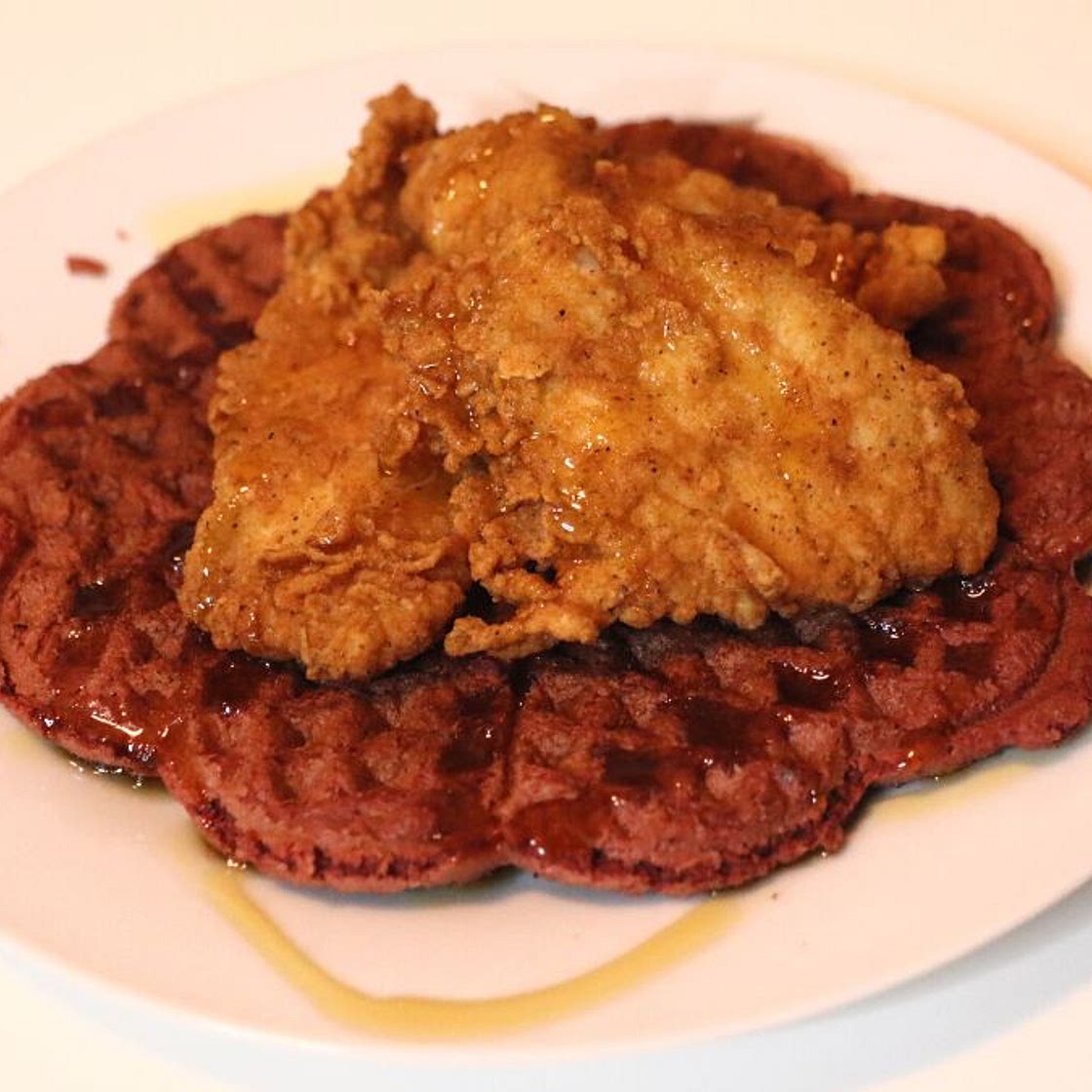 Red Velvet Waffles and Chicken