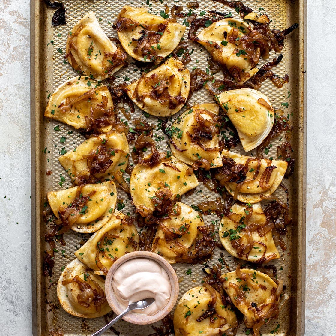 Sheet Pan Pierogies
