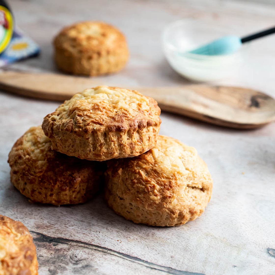 Easy Cheddar Cheese and Marmite Scones Without Egg