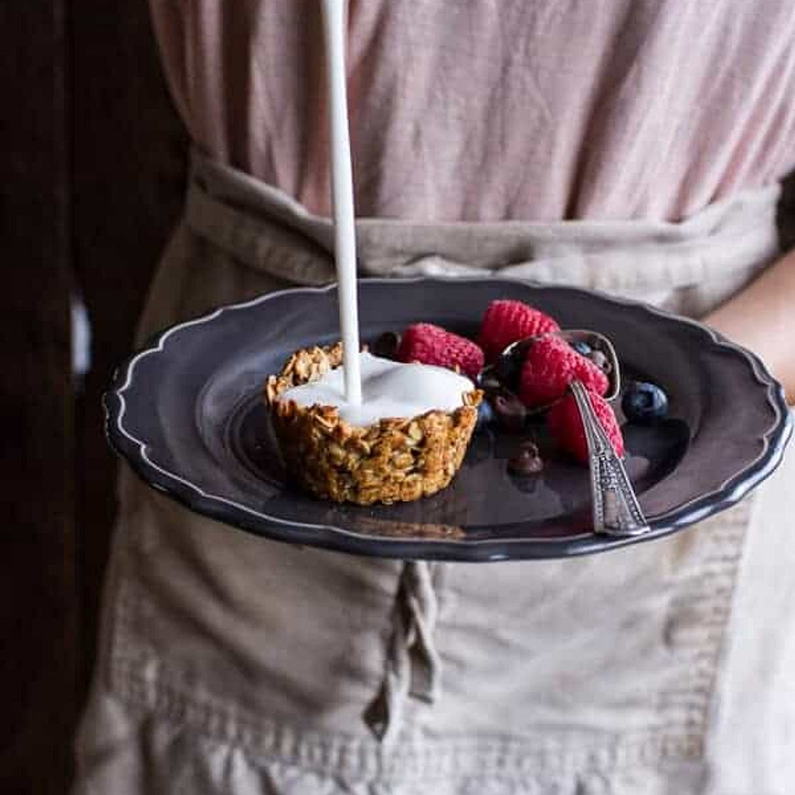 Oatmeal Chocolate Chip Cookie's 'n' Milk Breakfast Cups