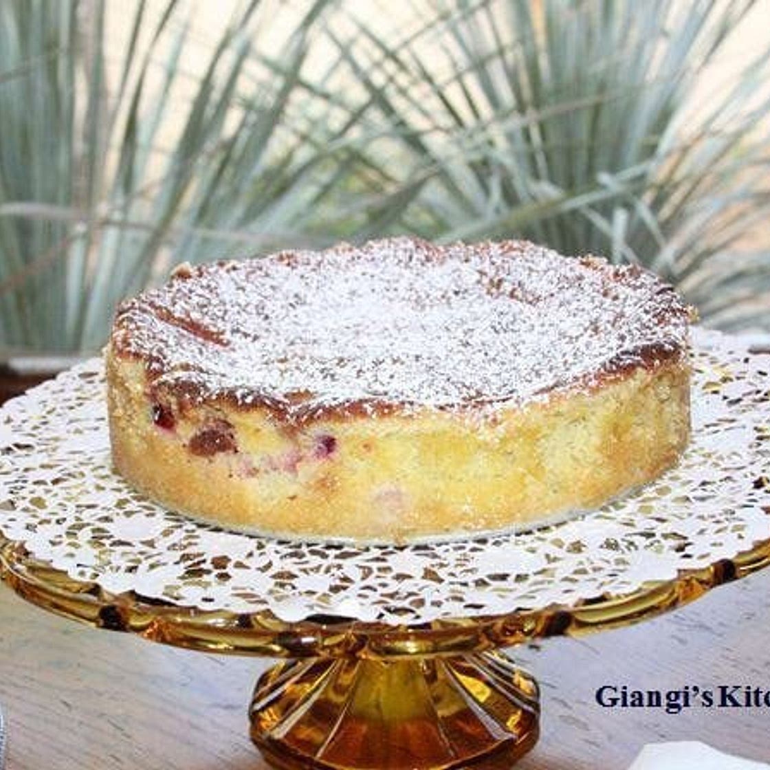 Almond Plum Cake with Crème Fraiche