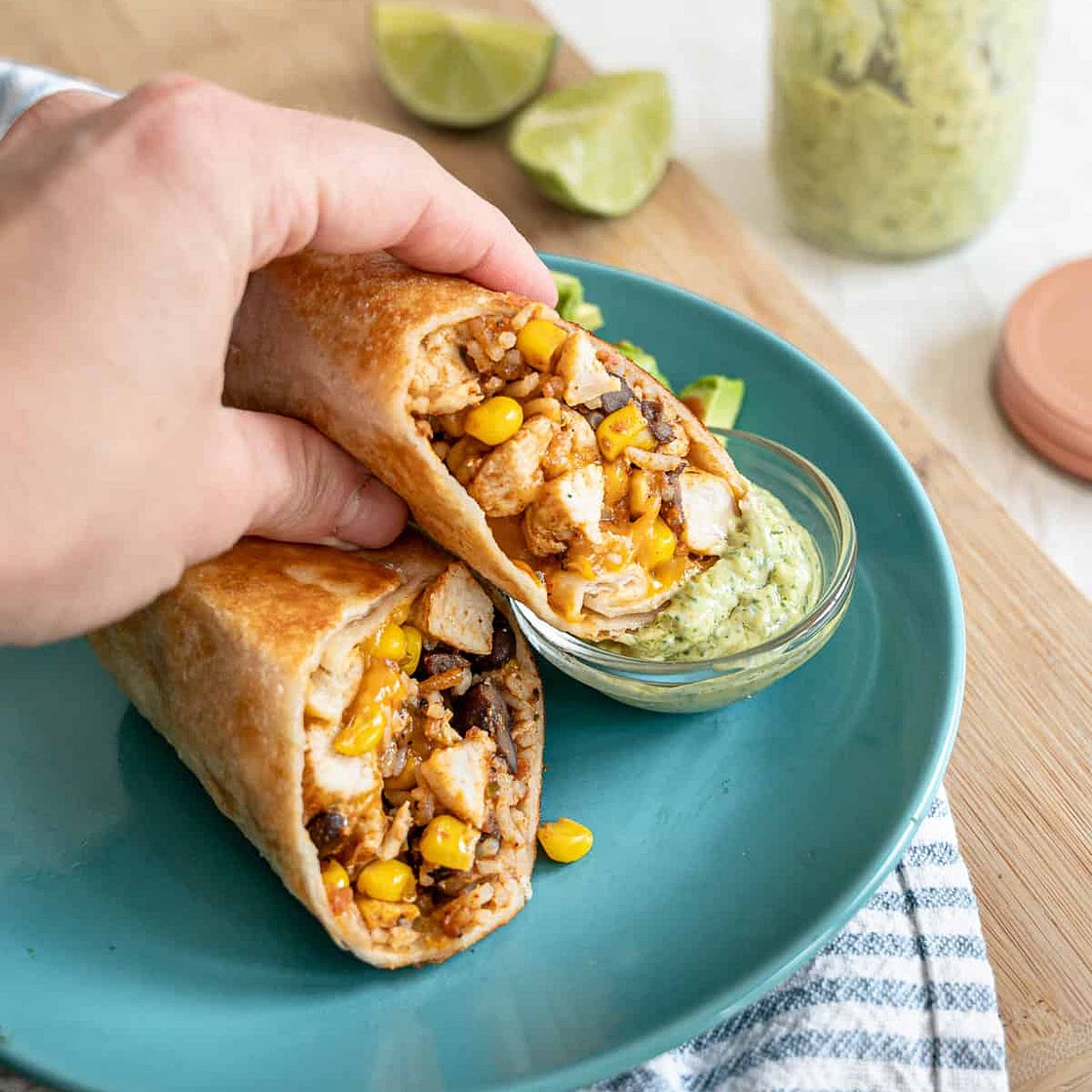 On-the-Go Chicken Burritos