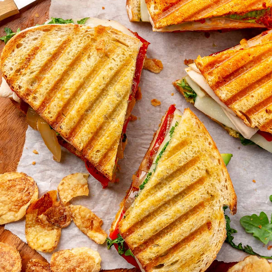 Avocado Turkey Pesto Paninis