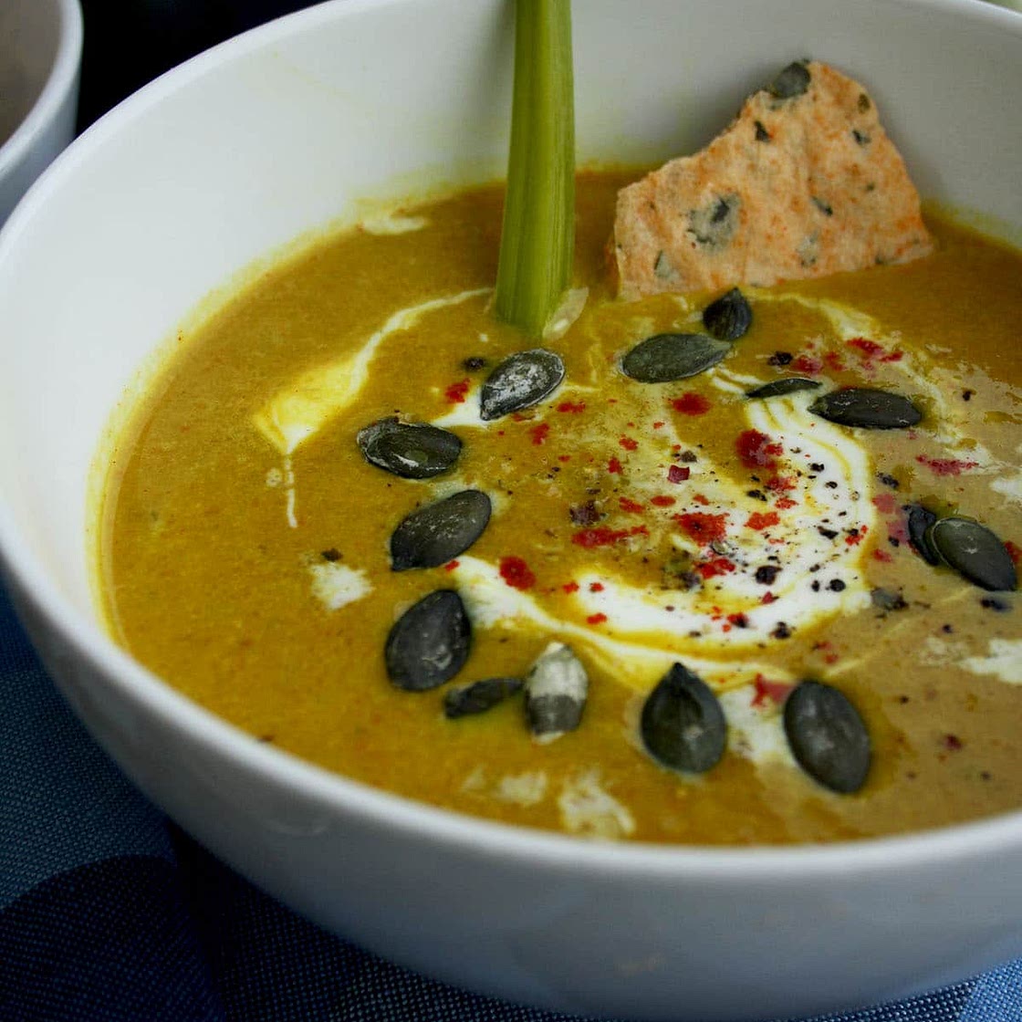 Pumpkin Leek Soup with Smoked Paprika