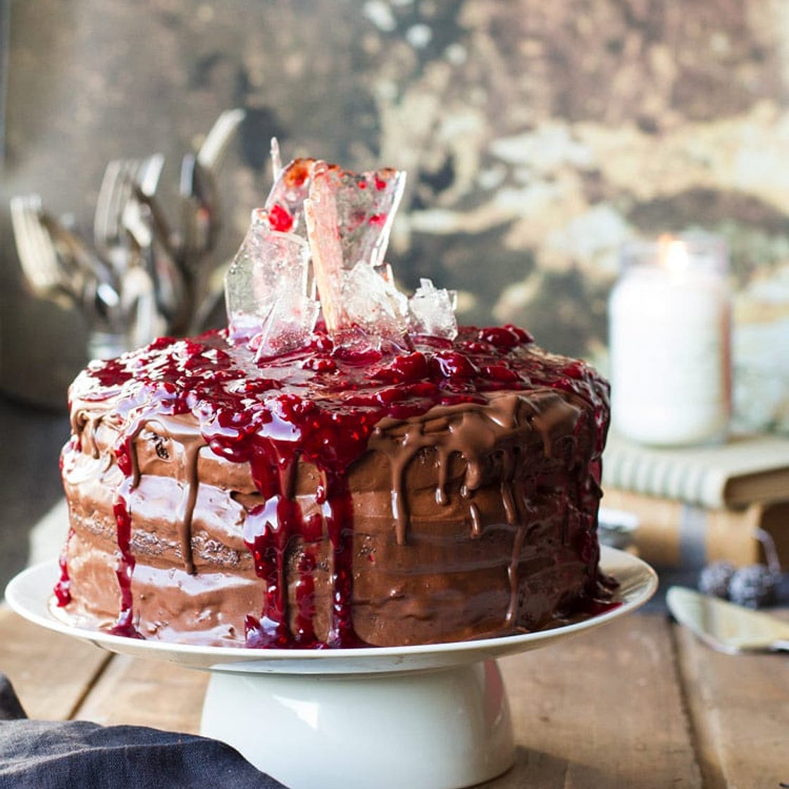 Dracula's Cherry Chocolate Cake (Black Forest Cake)