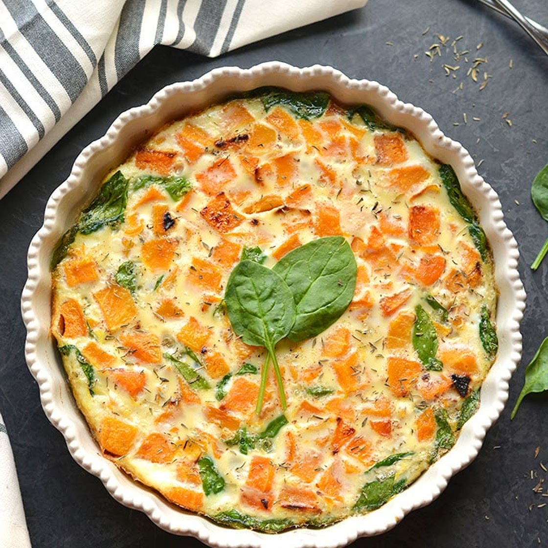 Butternut Squash Spinach Breakfast Bake