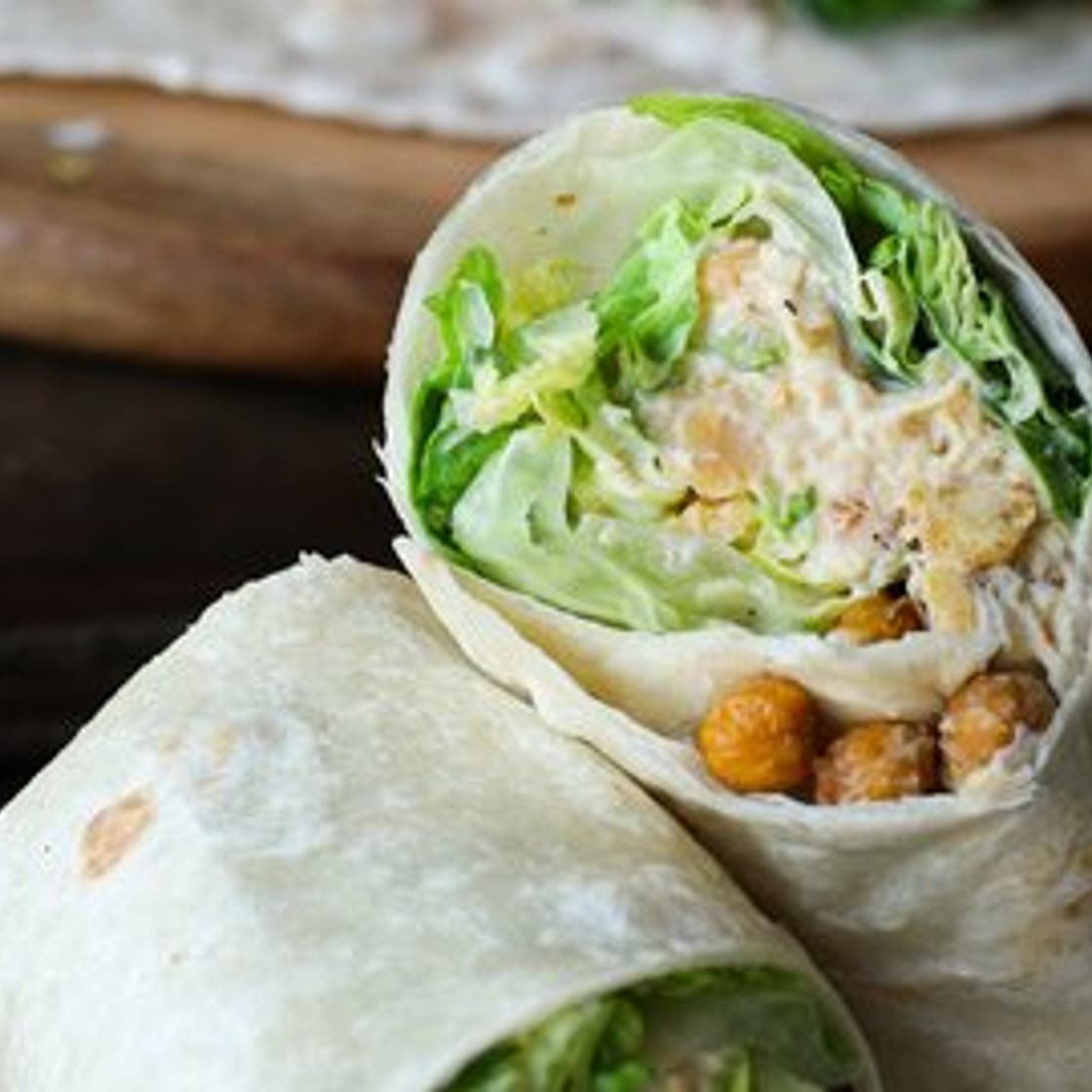 Chickpea Caesar Salad Wrap