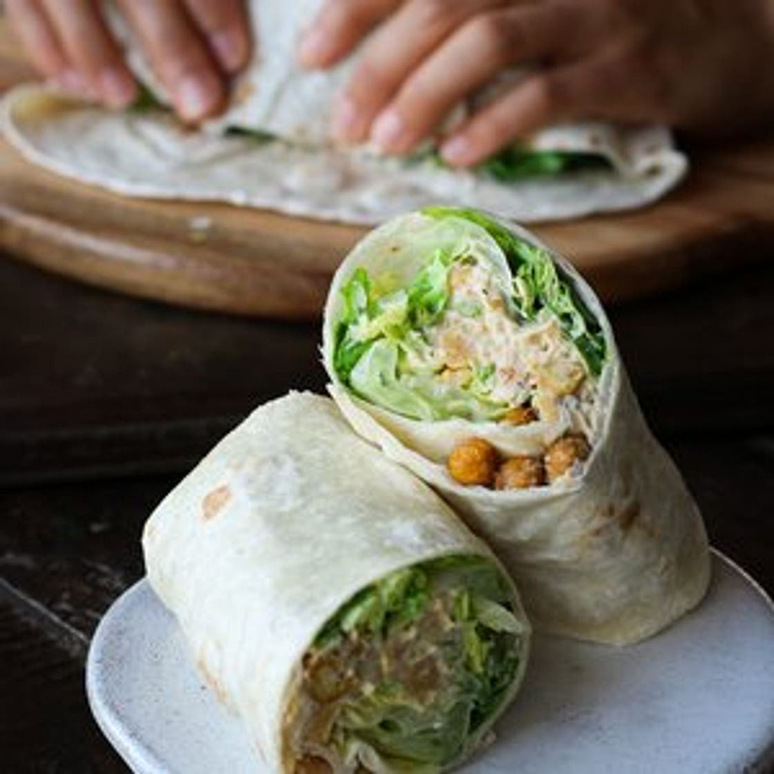 Chickpea Caesar Salad Wrap