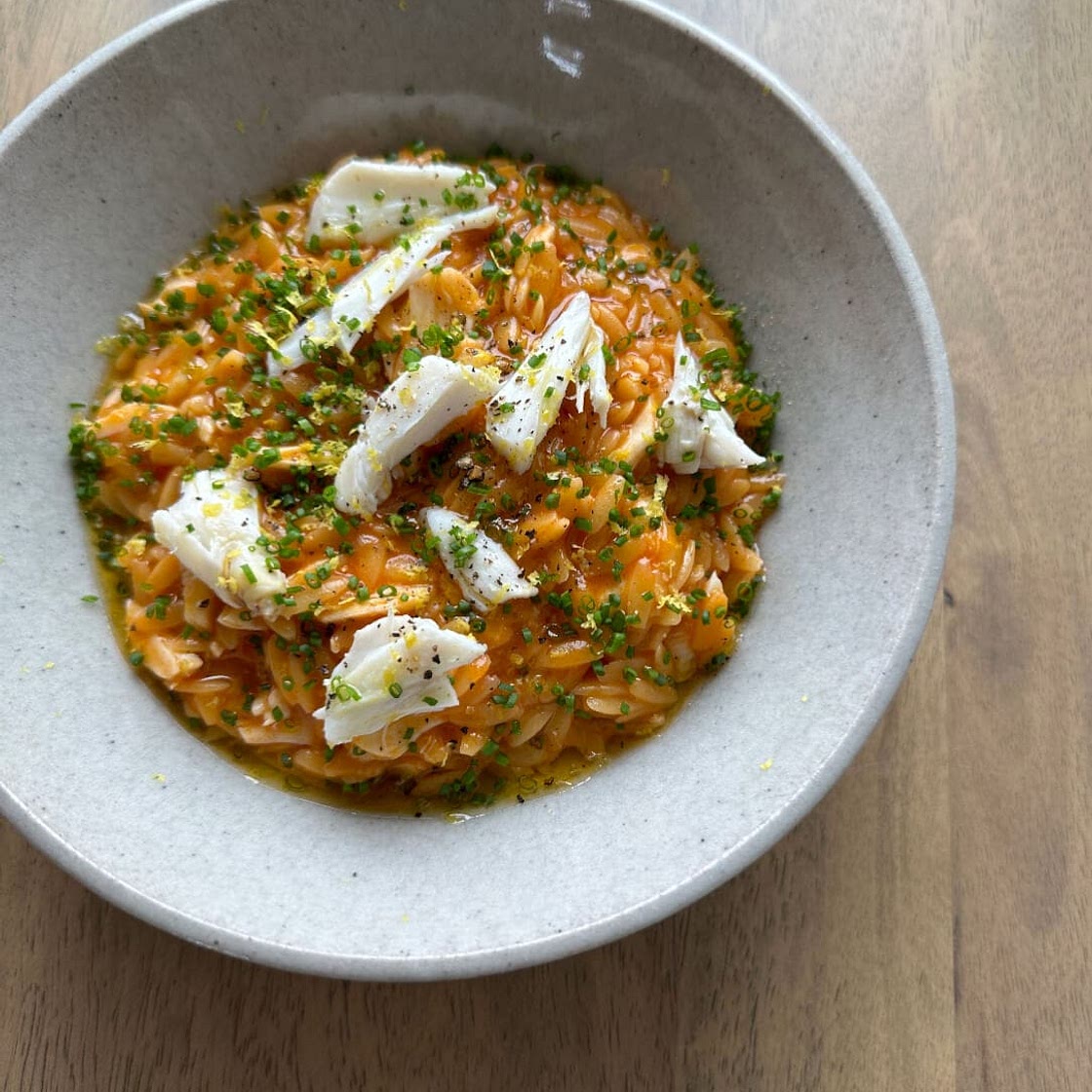 Creamy Crab and Tomato Orzotto