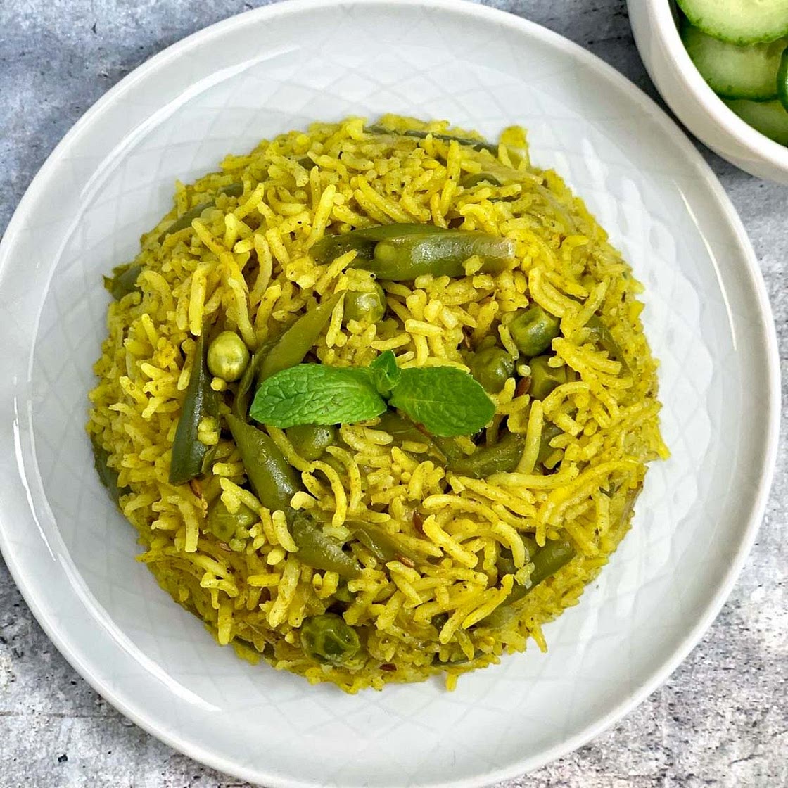 Instant Pot Mint Rice (Pudina Pulao)