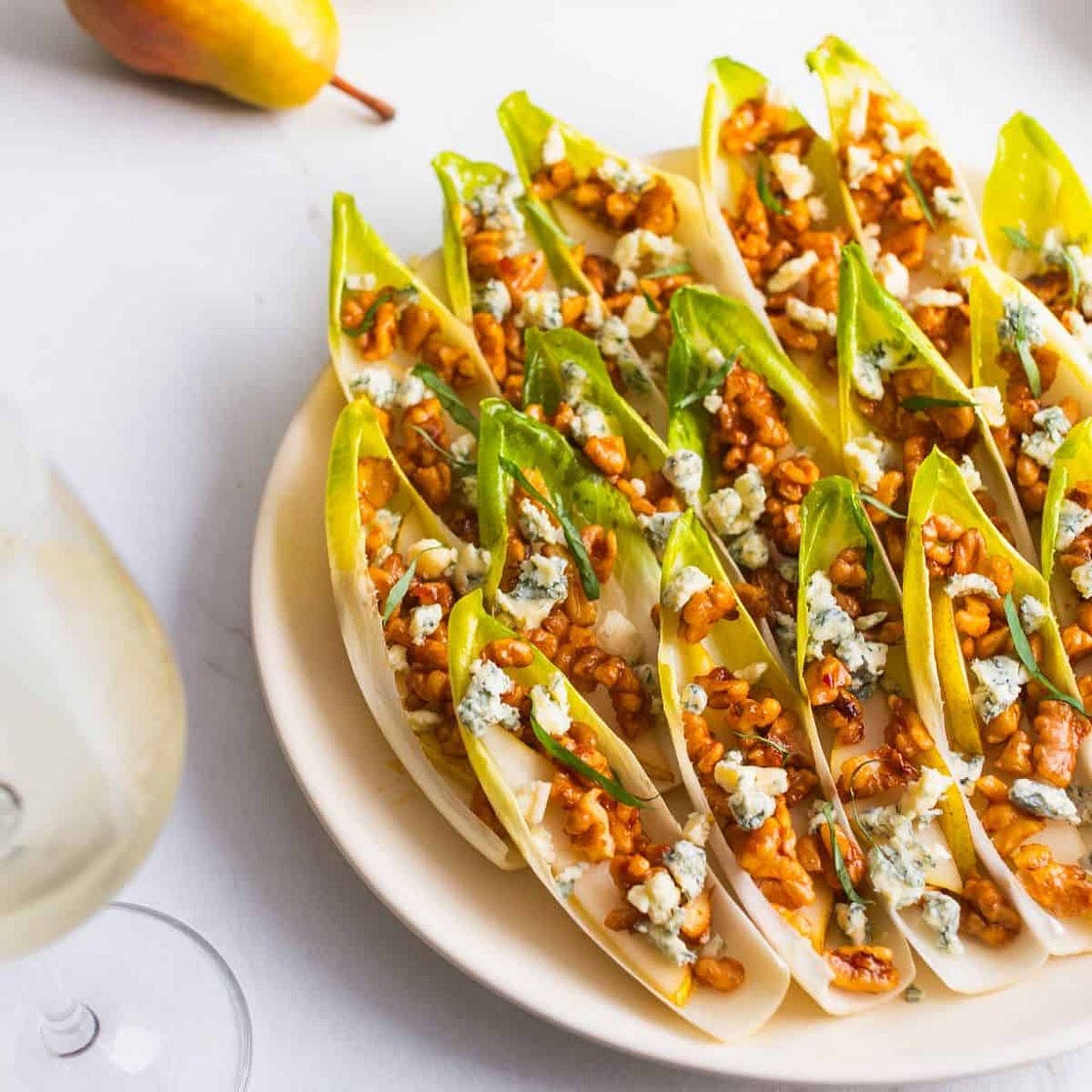 Pear and Blue Cheese Endive Boats