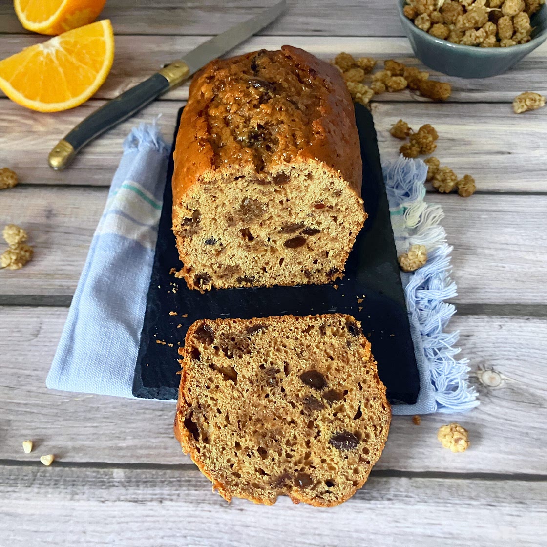 Dried White Mulberry & Date Syrup Tea Loaf: Spelt Flour Recipe